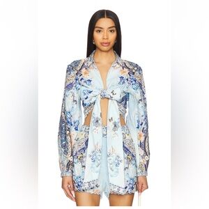 Camilla Cropped Wrap Shirt in Al Manial Palace Memoirs